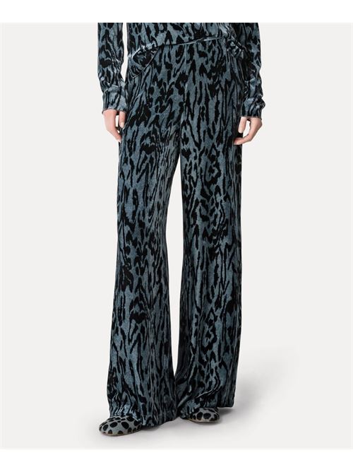 VELVET TROUSERS WITH MOIRE' PRINT FORTE_FORTE | 14416_my pantsF48M.7052 stone